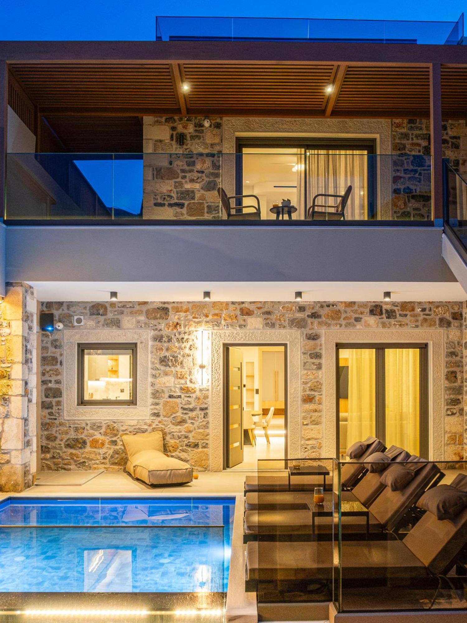 Villa Nicole - Private Pool & Rooftop Jacuzzi Hersonissos  Exterior foto