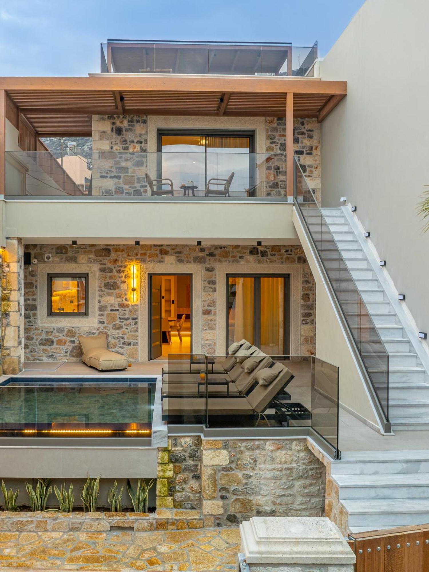 Villa Nicole - Private Pool & Rooftop Jacuzzi Hersonissos  Exterior foto