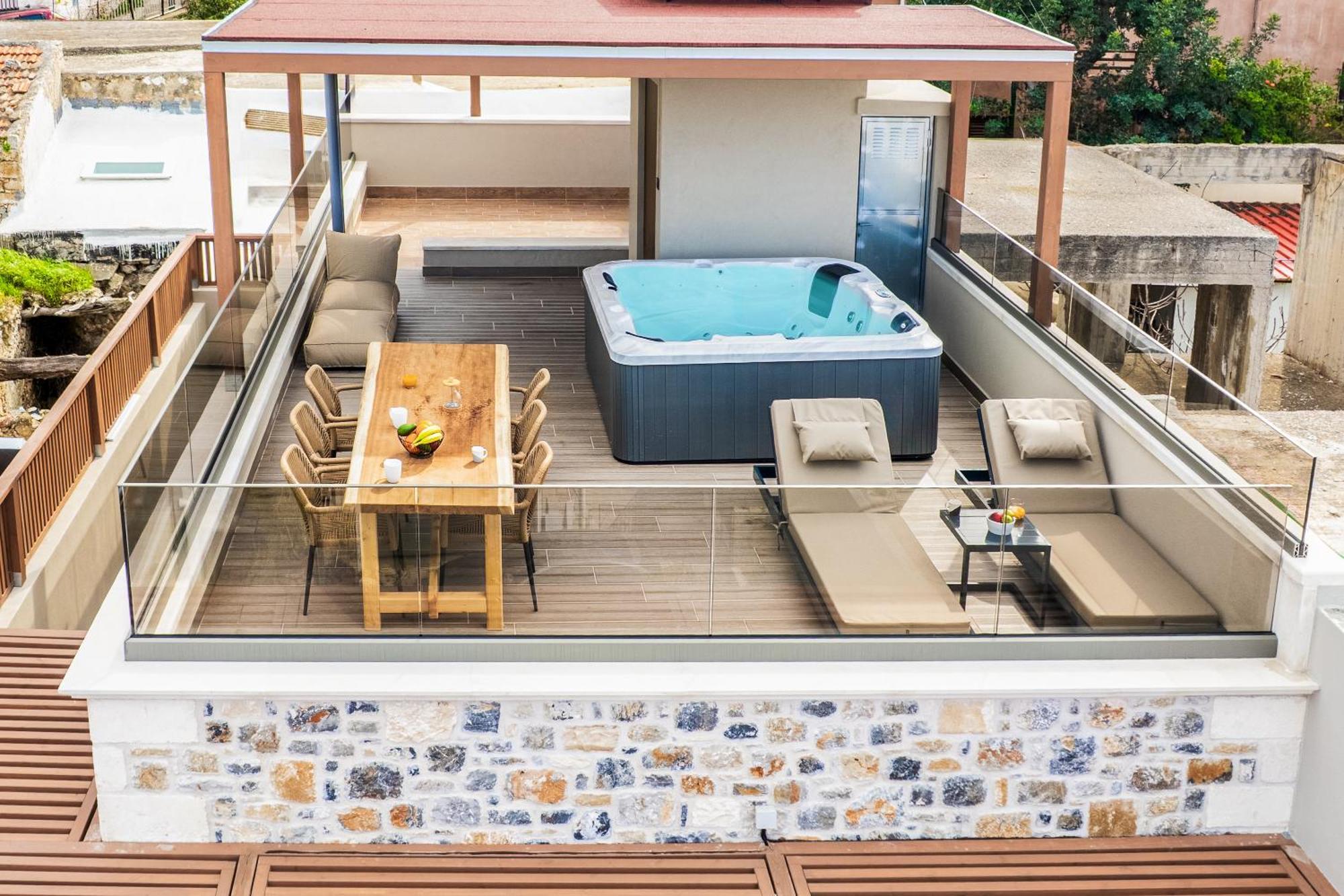 Villa Nicole - Private Pool & Rooftop Jacuzzi Hersonissos  Exterior foto